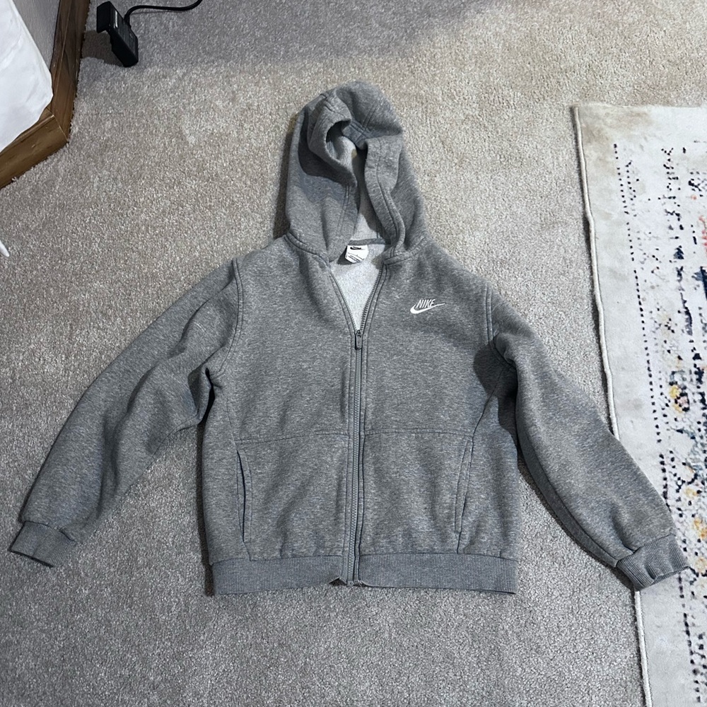 Nike Kids Heather Gray Zip-Up Hoodie
